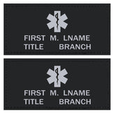 Law Enforcement and Medical Leather Flight Badge - BLACK - 1 Pair