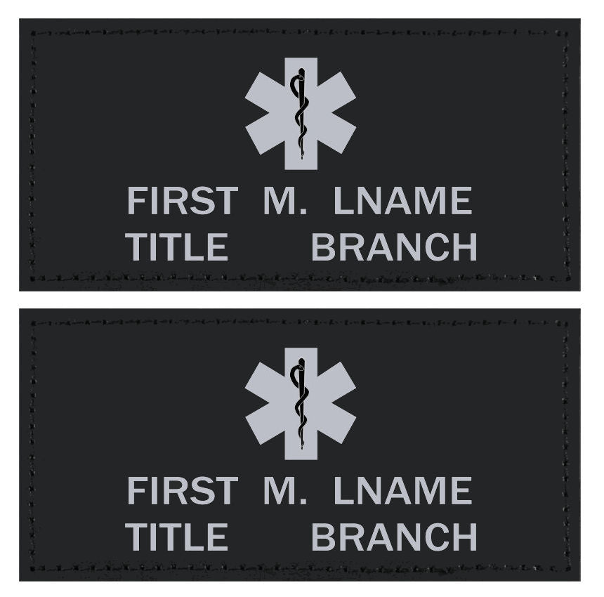 Law Enforcement and Medical Leather Flight Badge - BLACK - 1 Pair