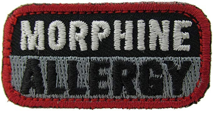 MORPHINE ALLERGY Patch - BLACK