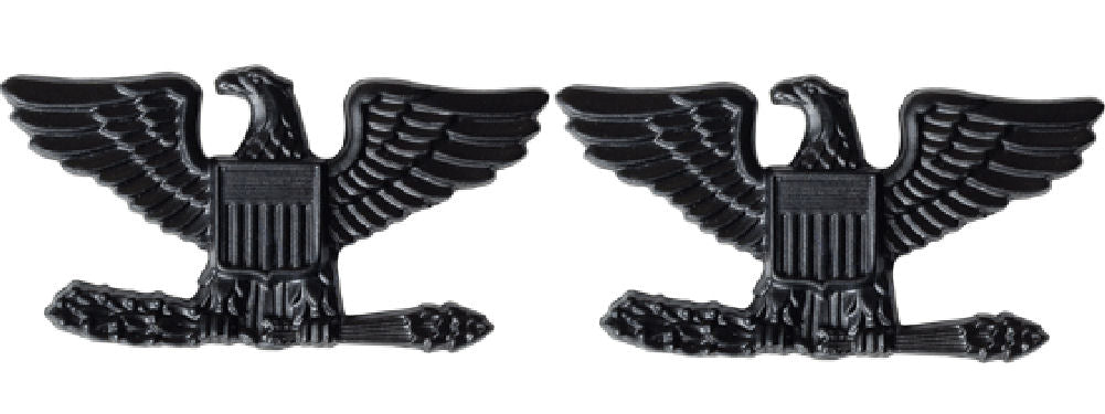 U.S. Army Black Metal Pin On Rank - Pair