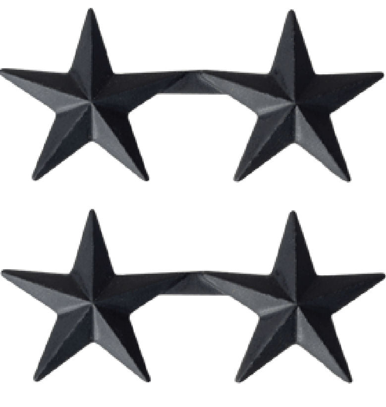 U.S. Army Black Metal Pin On Rank - Pair
