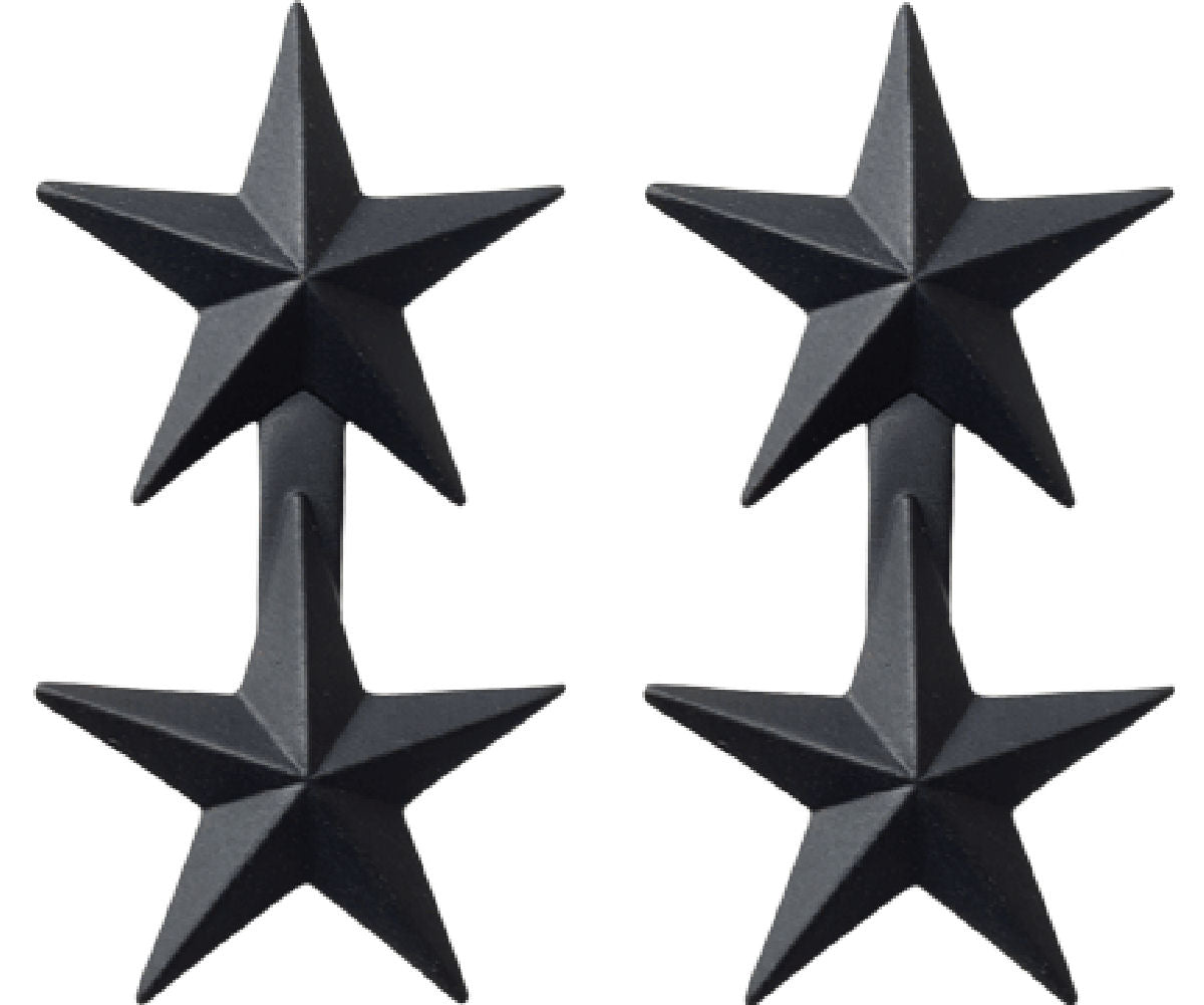U.S. Army Black Metal Pin On Rank - Pair