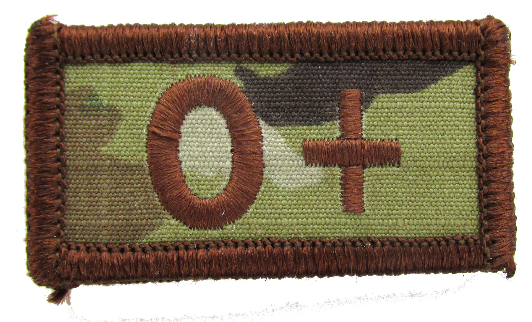 Embroidered OCP Blood Type Patches 1x2 Inch - Black or Spice Brown