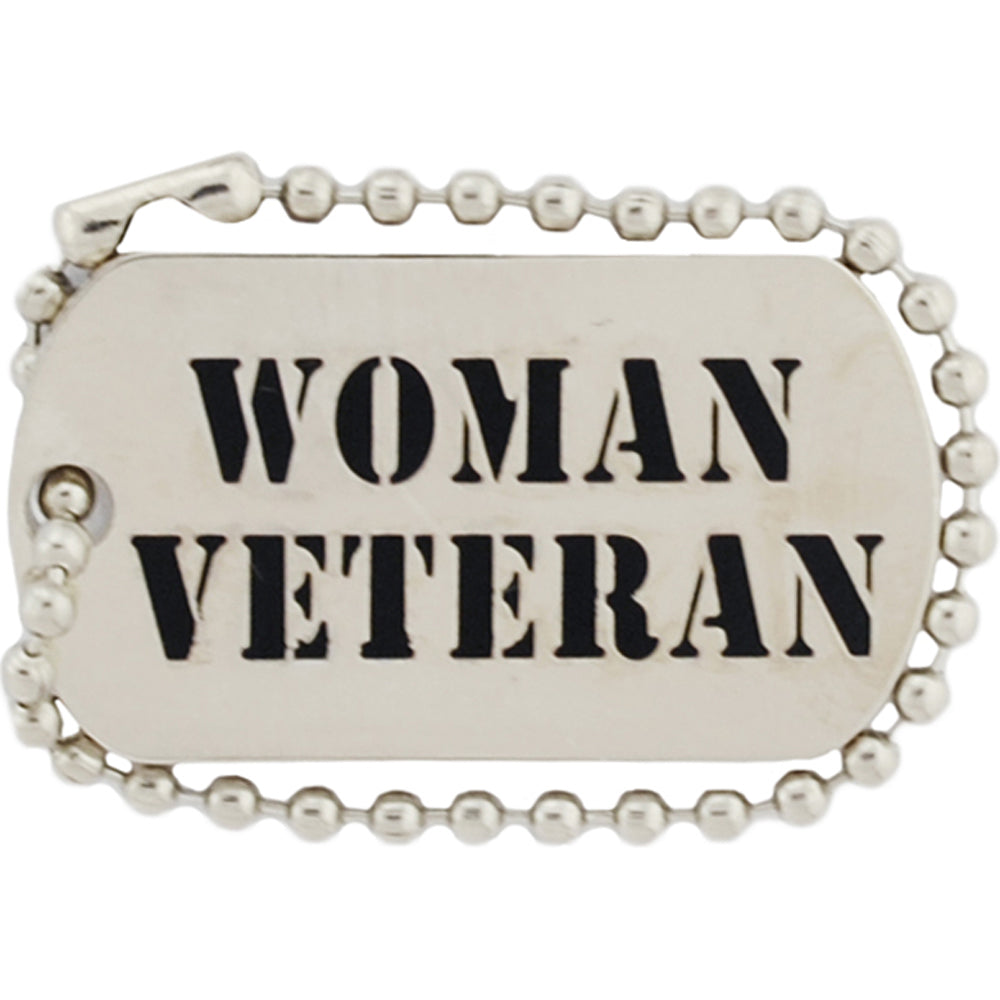 Mini Dog Tag Woman Veteran Pin