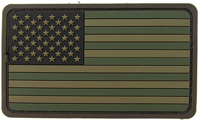 U.S. Flag Patch Forward Facing PVC with Hook Fastener