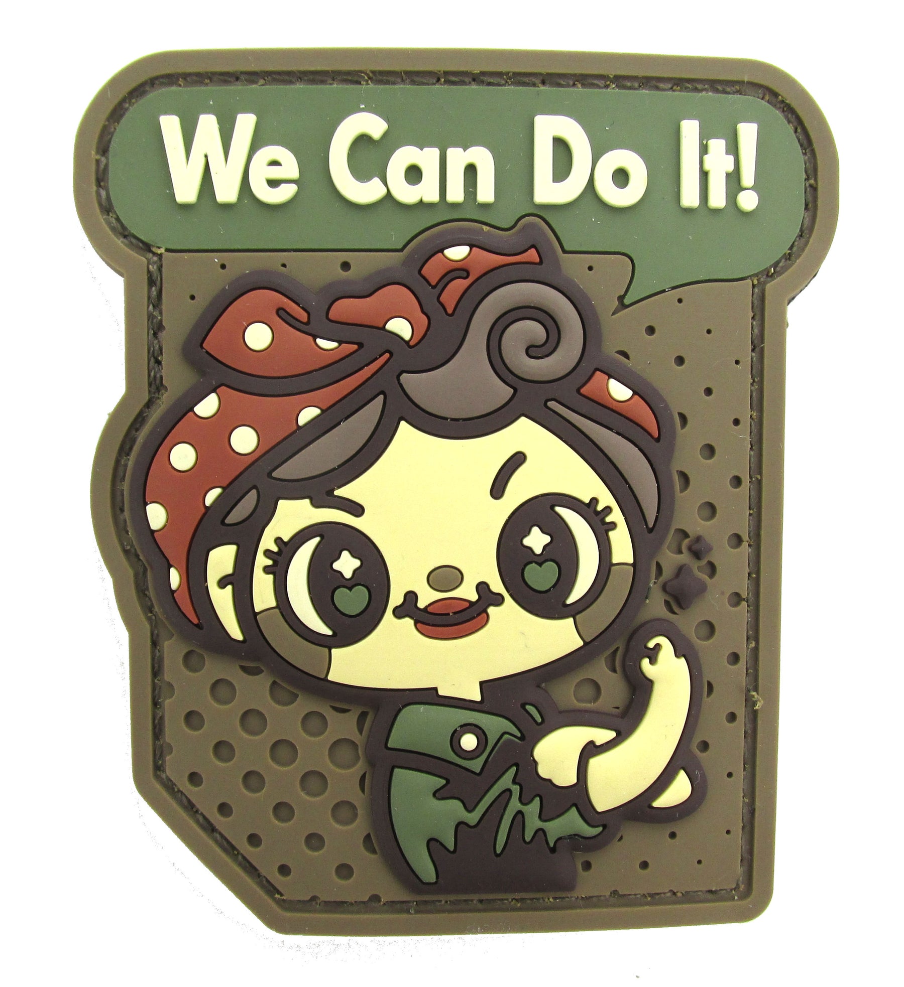 We Can Do It! Cute Rosie the Riveter Patch - PVC with Hook Fastener