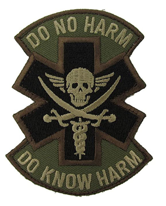 Do No Harm Morale Patch with Pirate Skull - Hook Fastener
