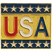 U.S.A. Script with Stars Pin