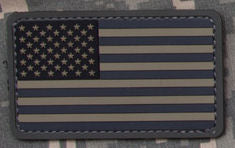 U.S. Flag Patch Forward Facing PVC with Hook Fastener