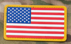 U.S. Flag Patch Forward Facing PVC with Hook Fastener