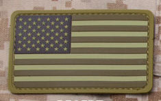 U.S. Flag Patch Forward Facing PVC with Hook Fastener