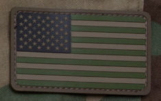 U.S. Flag Patch Forward Facing PVC with Hook Fastener