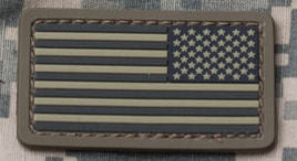 CLEARANCE - Mini U.S. Flag Patch Reverse Field PVC with Hook Fastener