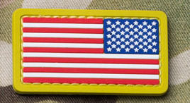 Mini U.S. Flag Patch Reverse Field PVC with Hook Fastener