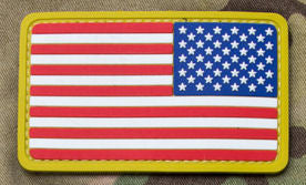 U.S. Flag Patch Reverse Field PVC with Hook Fastener