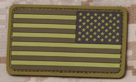 U.S. Flag Patch Reverse Field PVC with Hook Fastener