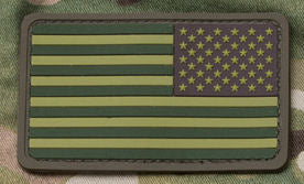 U.S. Flag Patch Reverse Field PVC with Hook Fastener