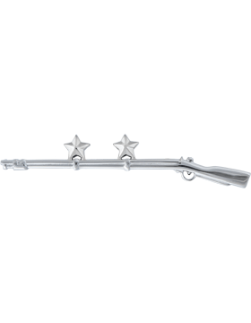ROTC Rifle Badge - Silver - 2 Stars