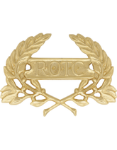 Army ROTC Cap Device with Letters In Panel Clutch Gold