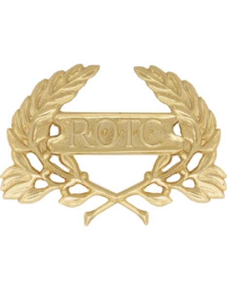 Army ROTC Cap Device with Letters In Panel Clutch Gold