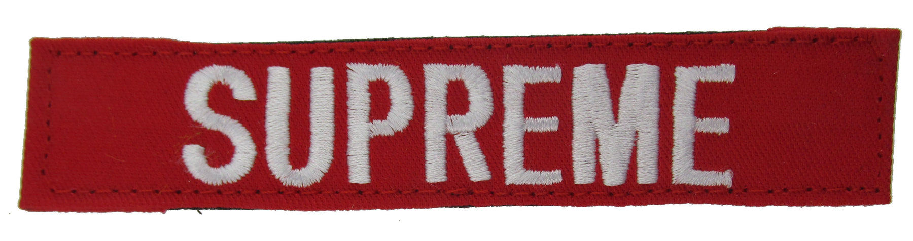 Red Name Tape with Hook Fastener - Fabric Material