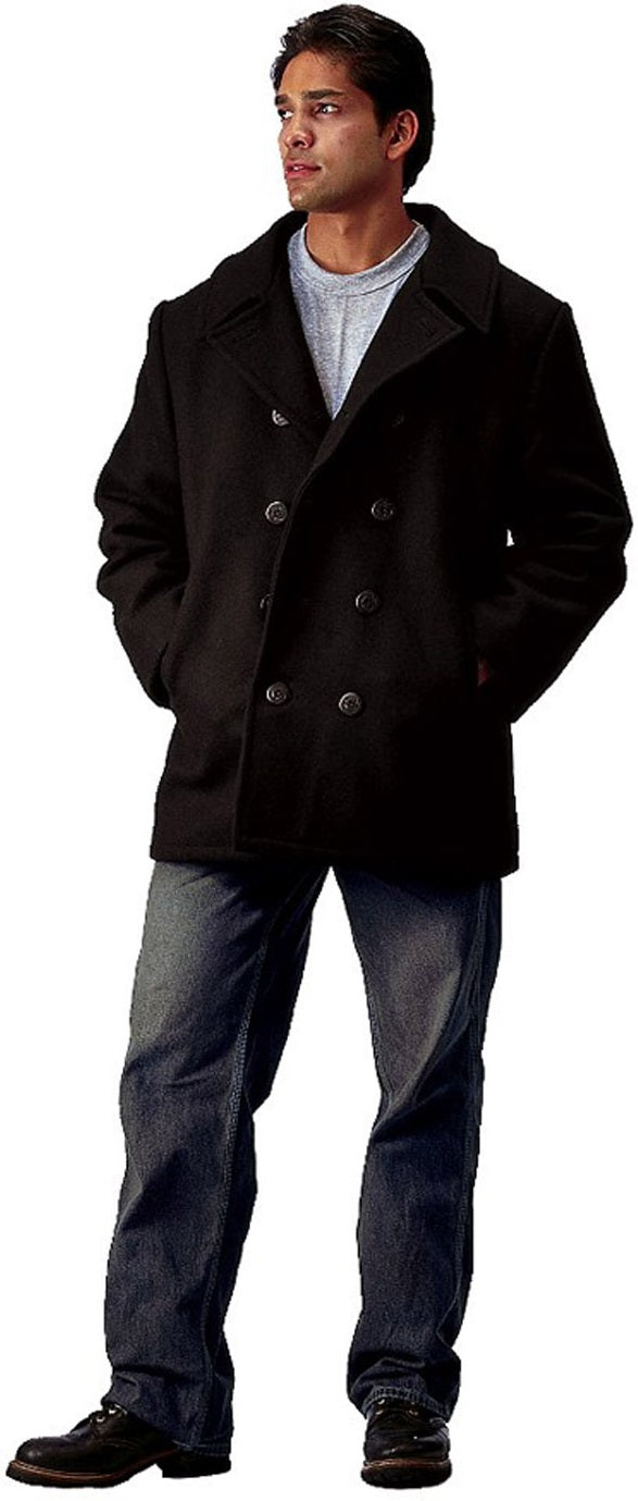 Rothco US Navy Type Pea Coat - Black