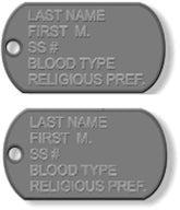 Dog Tags Set - Personalized - Military