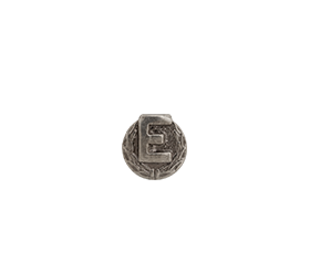 Silver Letter E with Wreath Ribbon Device