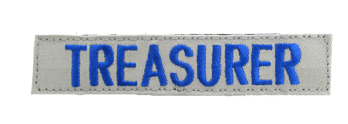 Silver Name Tape with Hook Fastener - Fabric Material