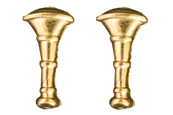 One Bugle Collar Device - No Shine Metal Pin-On - PAIR