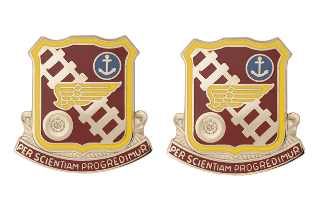 Transportation School Unit Crest DUI - 1 Pair - PER SCIENTIAM PRGREDIMUR
