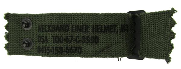 U.S. M1 Helmet Liner Neck Band with Button  - Vietnam War Era 1967
