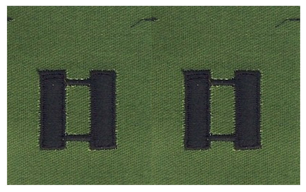Vintage U.S. Army Rank Insignia - O.D. Green Subdued - 1 PAIR Sew-on - CLOSEOUT!