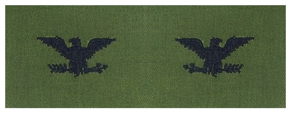 Vintage U.S. Army Rank Insignia - O.D. Green Subdued - 1 PAIR Sew-on - CLOSEOUT!