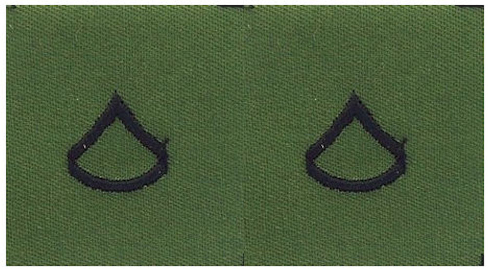 Vintage U.S. Army Rank Insignia - O.D. Green Subdued - 1 PAIR Sew-on - CLOSEOUT!