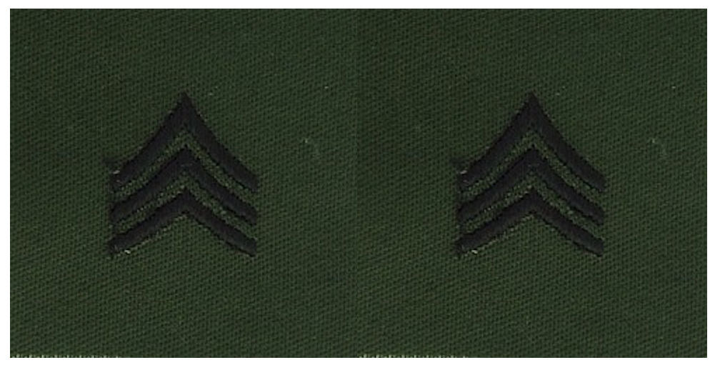 Vintage U.S. Army Rank Insignia - O.D. Green Subdued - 1 PAIR Sew-on - CLOSEOUT!