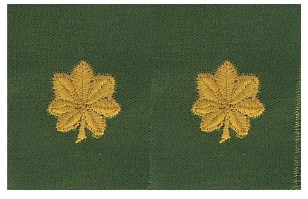 Vintage U.S. Army Rank Insignia - O.D. Green Subdued - 1 PAIR Sew-on - CLOSEOUT!