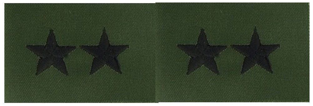 Vintage U.S. Army Rank Insignia - O.D. Green Subdued - 1 PAIR Sew-on - CLOSEOUT!