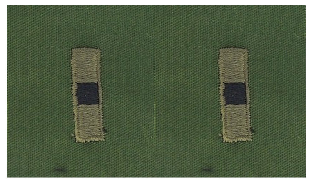 Vintage U.S. Army Rank Insignia - O.D. Green Subdued - 1 PAIR Sew-on - CLOSEOUT!