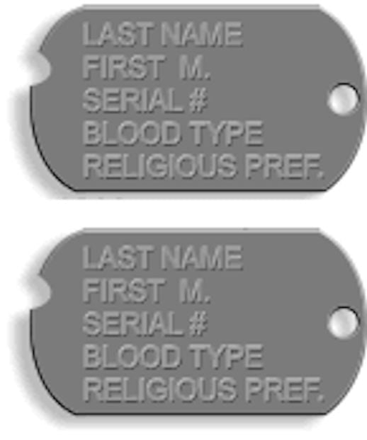 Dog Tags Set - Personalized - Military