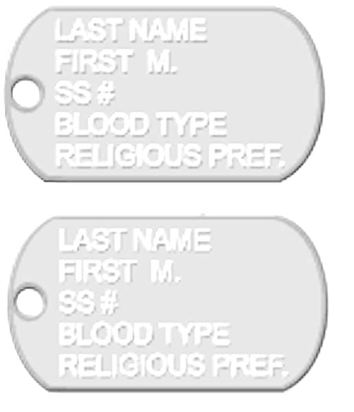 Dog Tags Set - Personalized - Military