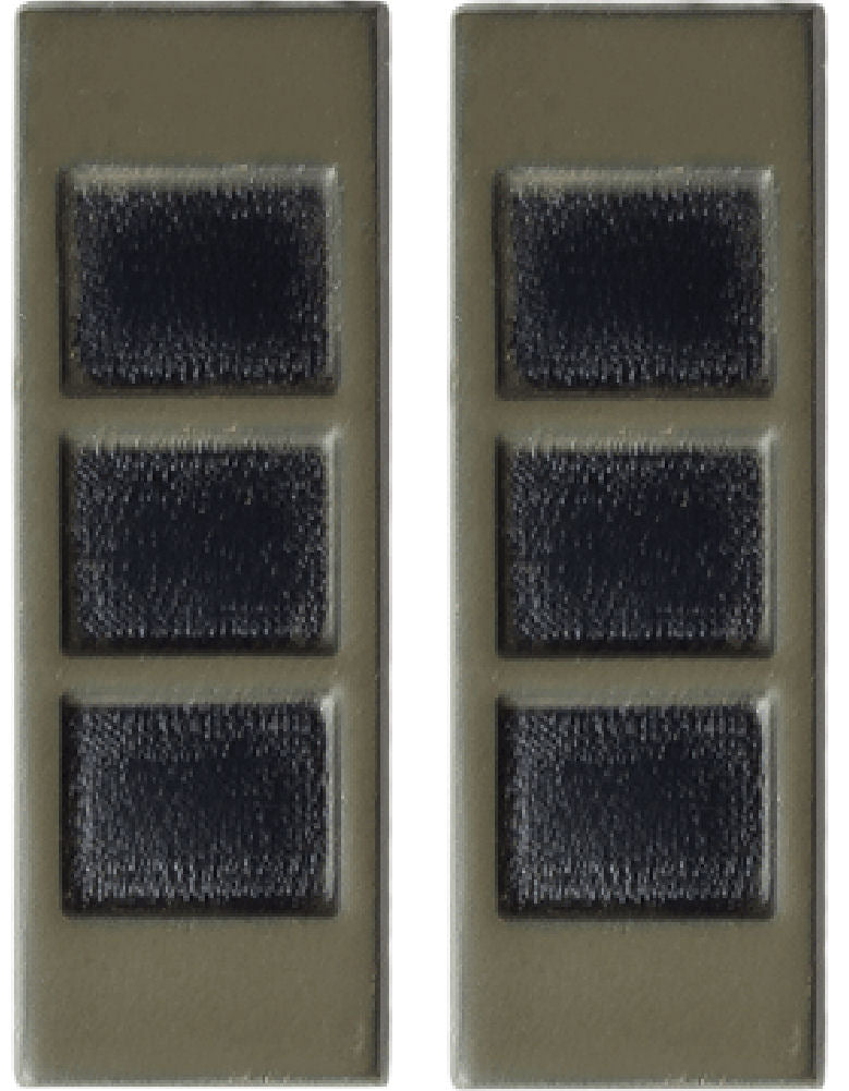 U.S. Army Black Metal Pin On Rank - Pair