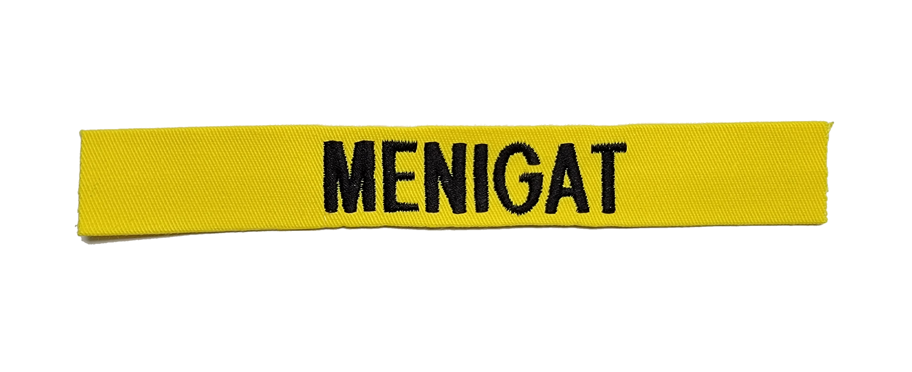 Yellow Name Tape - SEW ON - Fabric Material