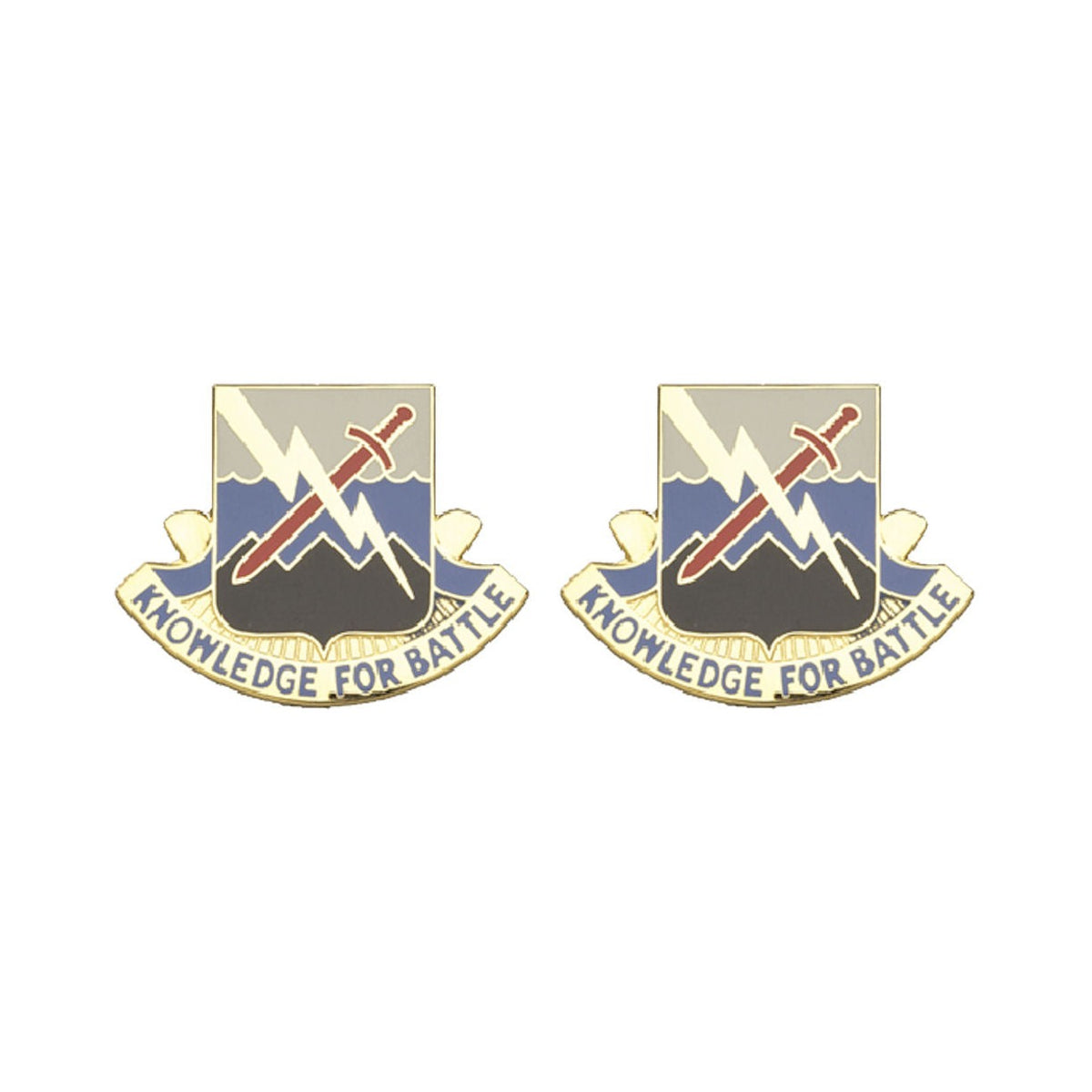 102nd Military Intelligence Battalion Distinctive Unit Insignia - Pair - KNOWLEDGE FOR BATTLE