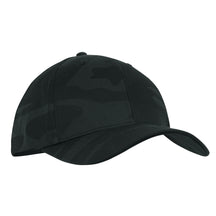 Black camouflage baseball cap on a white background