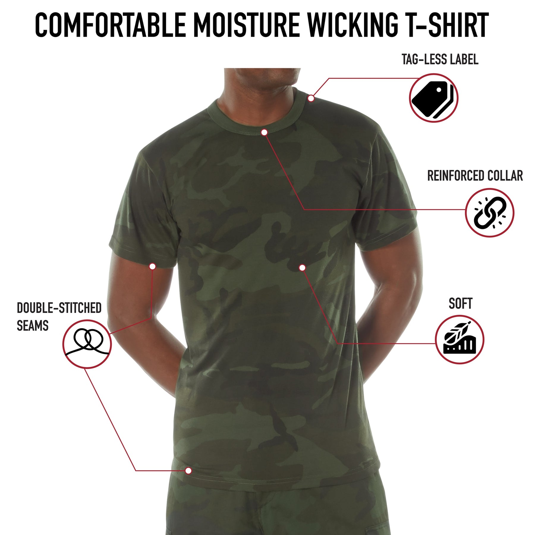 Rothco Midnight Camo T-Shirts - Moisture Wicking