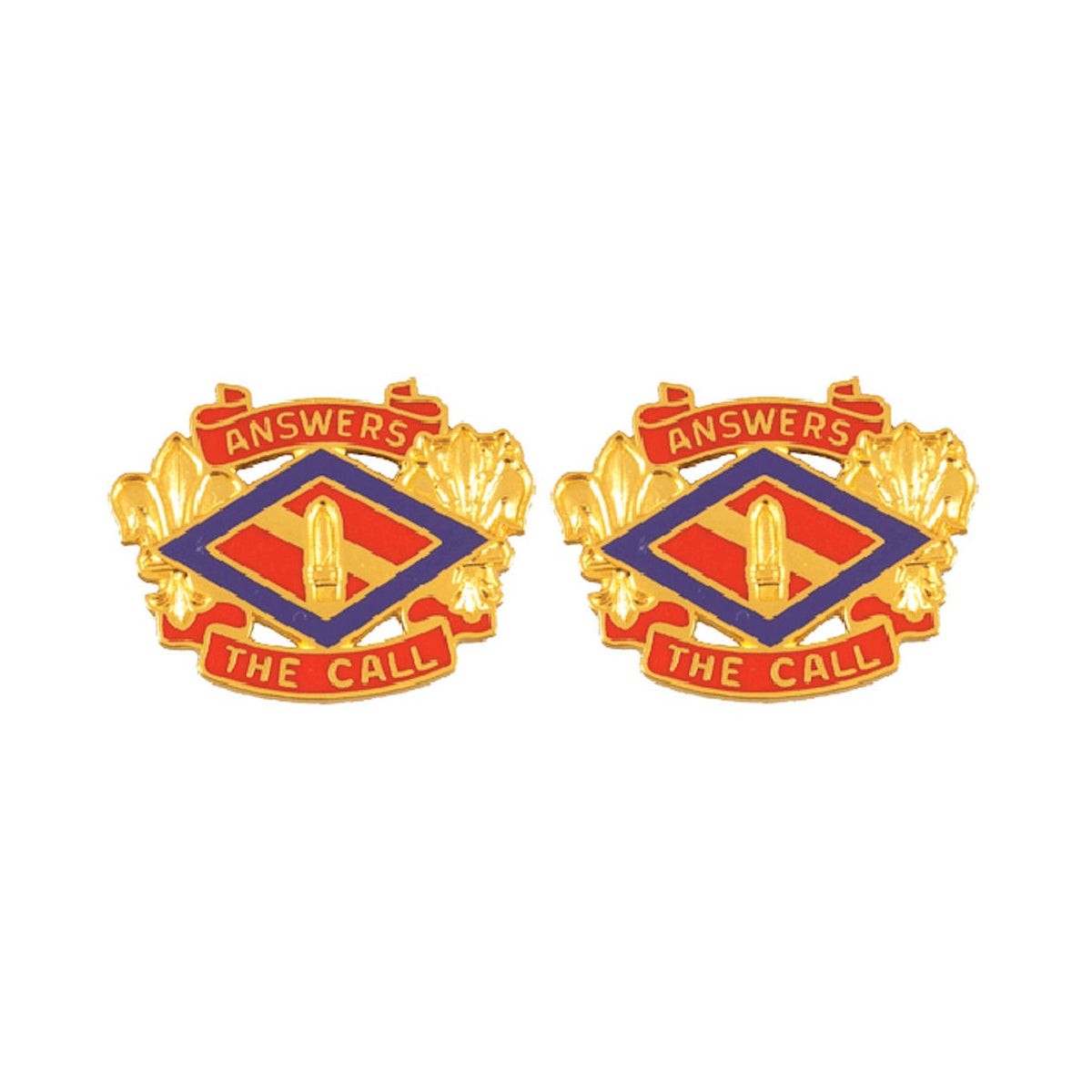 142nd Field Artillery Brigade Distinctive Unit Insignia - Pair - ANSWERS THE CALL