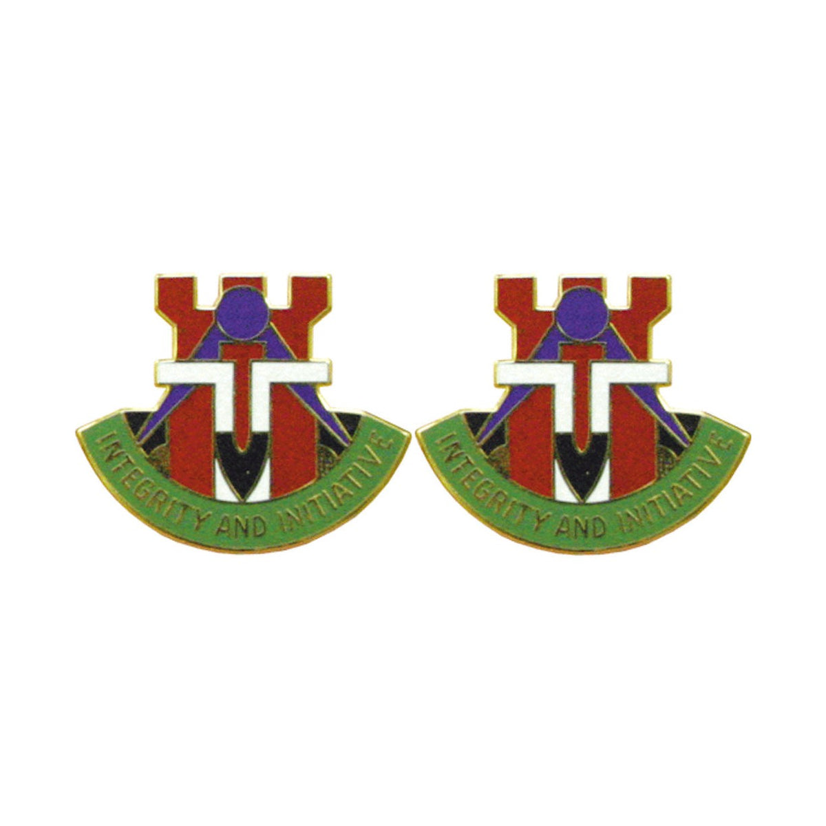 194th Engineering Brigade Tennessee Distinctive Unit Insignia - Pair - INTEGRITY AND INITIATIVE