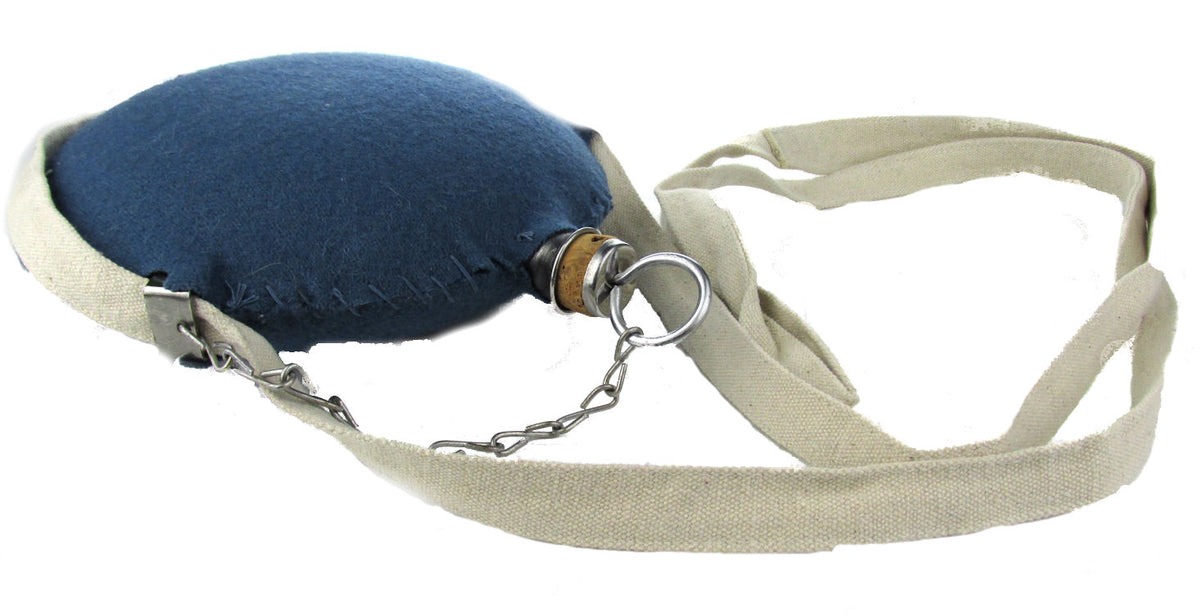 Civil War Reenactment Stainless Steel Canteen with Wool Cover