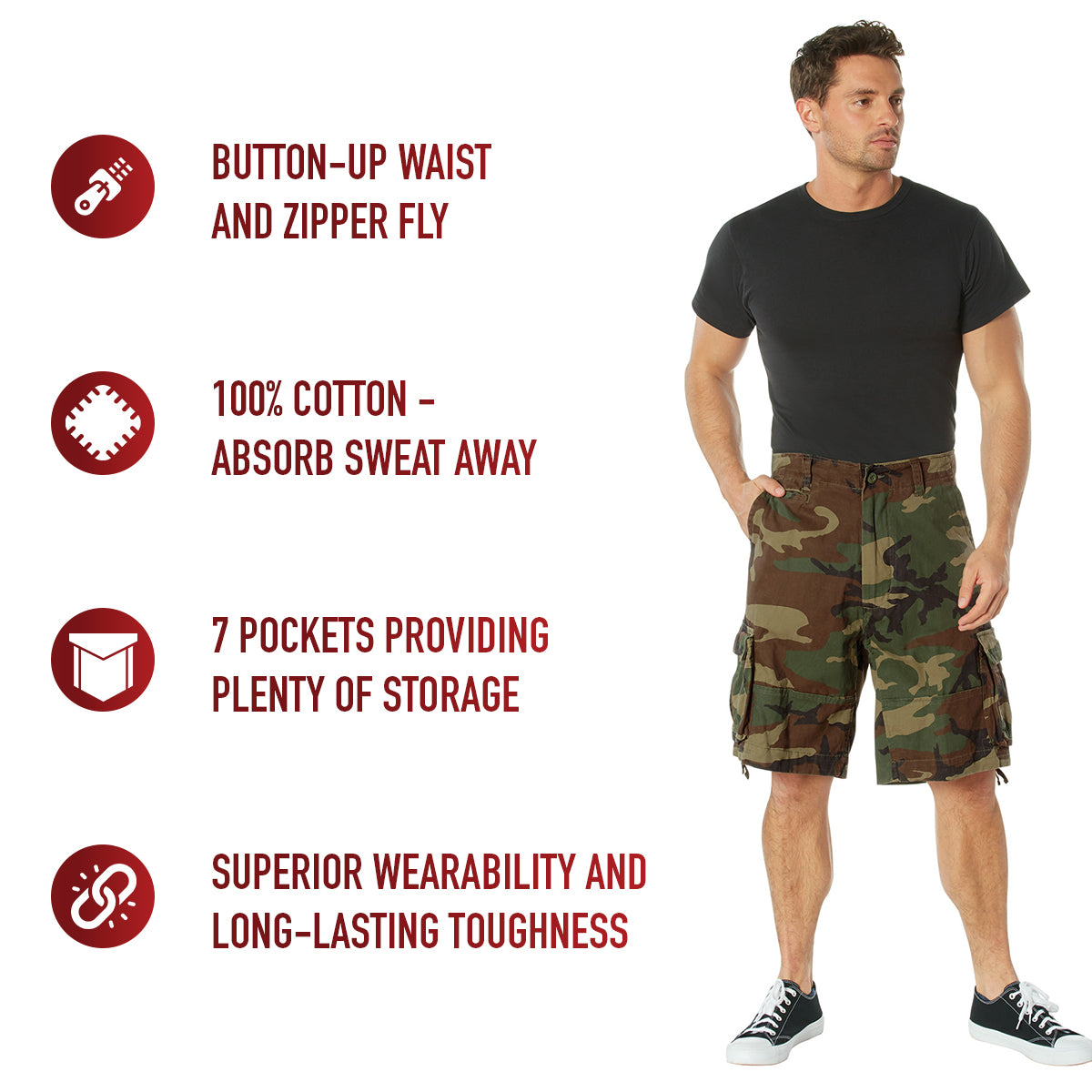 Rothco Vintage Camo Infantry Utility Shorts - Various Colors